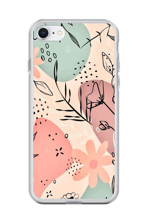 İphone 6S Uyumlu Şeffaf Kılıf Çiçek Tasarımlı