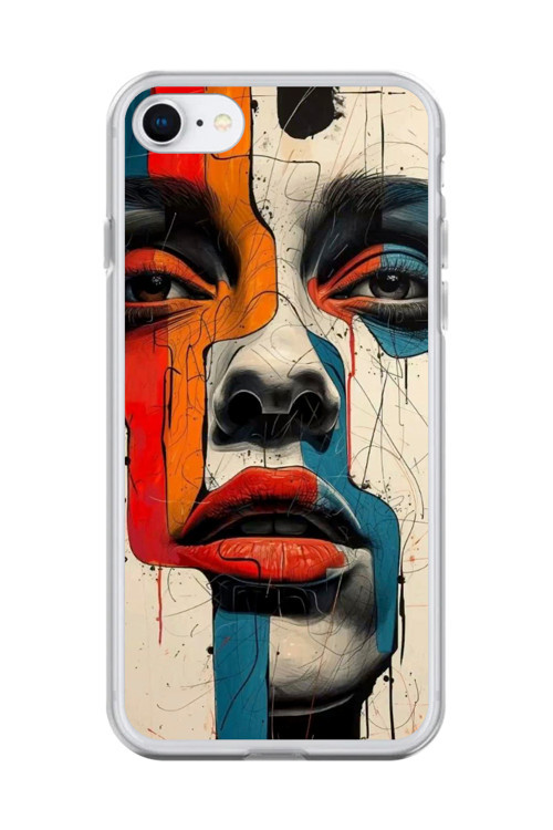 İphone 6S Uyumlu Şeffaf Kılıf Tablo Tasarımlı