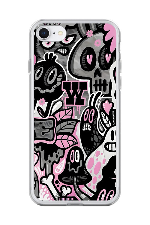 İphone 7 Uyumlu Şeffaf Kılıf Graffiti 10 Tasarımlı