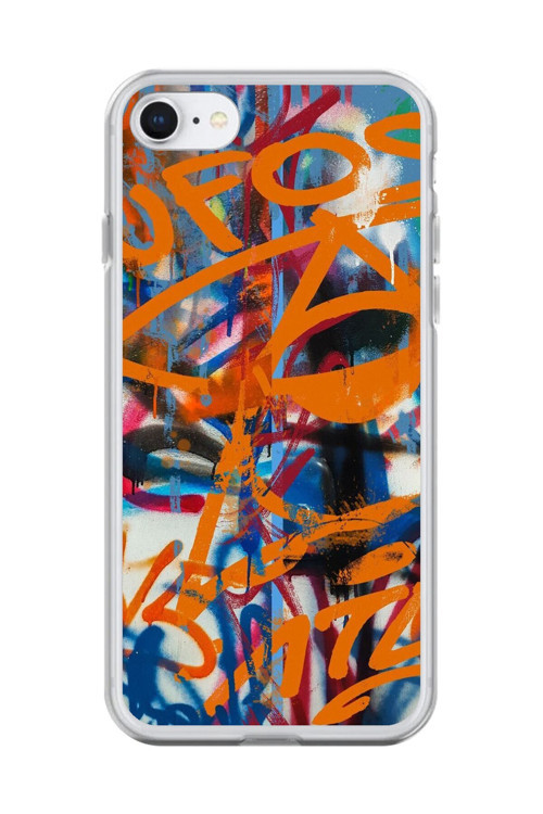İphone 7 Uyumlu Şeffaf Kılıf Graffiti 2 Tasarımlı