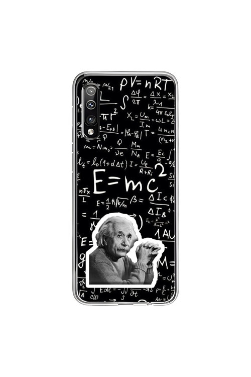 Samsung Galaxy A50 Uyumlu Şeffaf Kılıf Einstein Tasarımlı