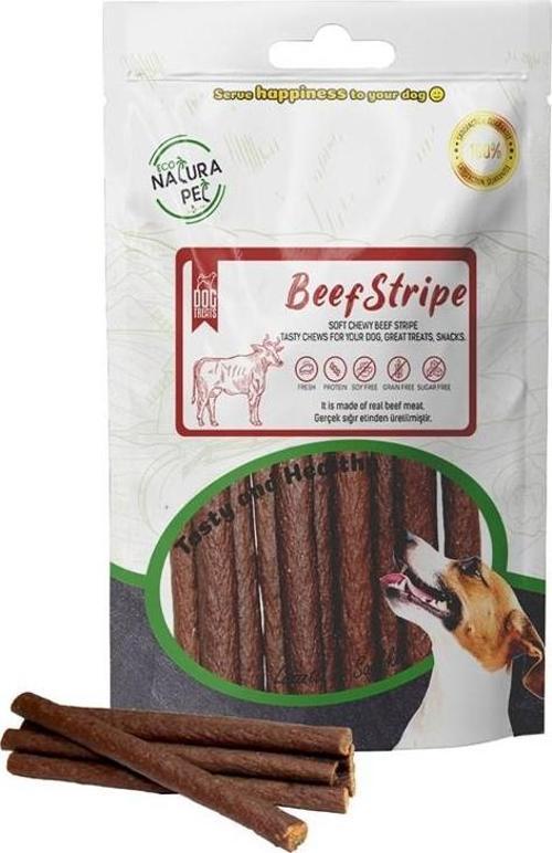 Eco Natura Pet Beef Strape Yumuşak Biftek Şeritleri Köpek Ödülü 100Gr