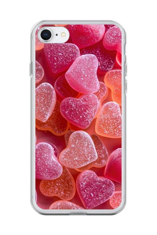 İphone 6 Uyumlu Şeffaf Kılıf Şeker Tasarımlı