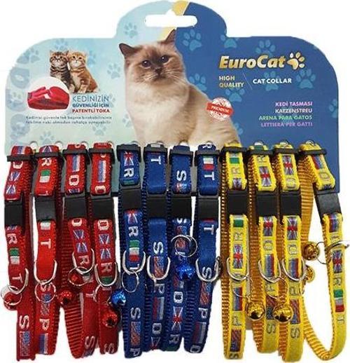 Bayrak Desenli Çıngıraklı Kedi Boyun Tasması 12'li