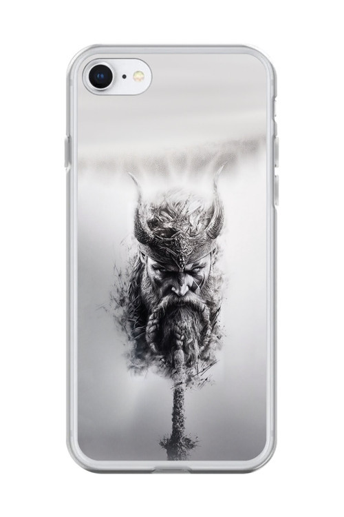 İphone 6 Plus Uyumlu Şeffaf Kılıf Nordic Viking 2 Tasarımlı