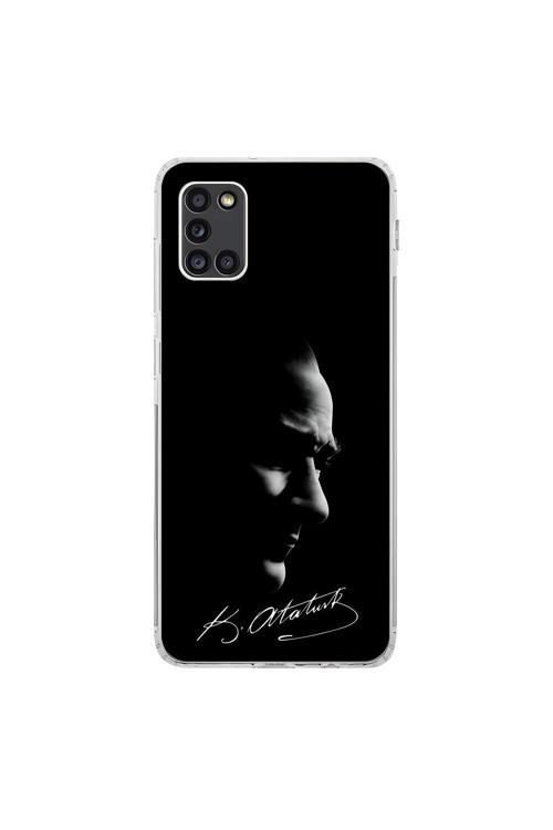 Samsung Galaxy A31 Uyumlu Şeffaf Kılıf Atatürk 1 Tasarımlı