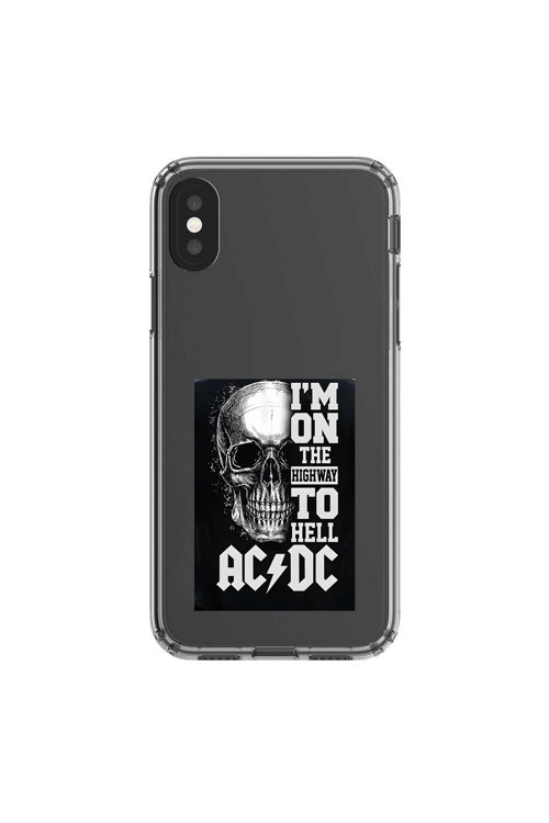 İphone Xs Max Uyumlu Şeffaf Kılıf Ac/Dc Tasarımlı