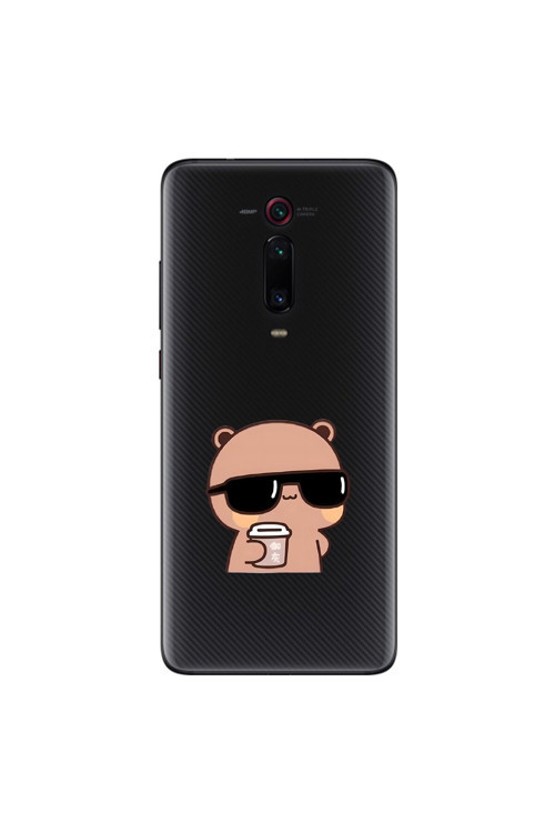 Xiaomi Mi 9T Pro Uyumlu Şeffaf Kılıf Couple Ayıcık 1 Tasarımlı