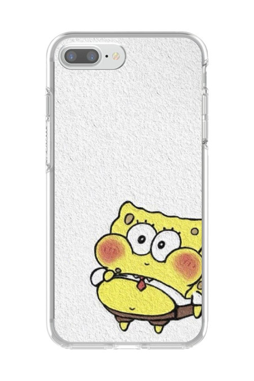 İphone 8 Plus Uyumlu Şeffaf Kılıf Sünger Bob Mini Tasarımlı