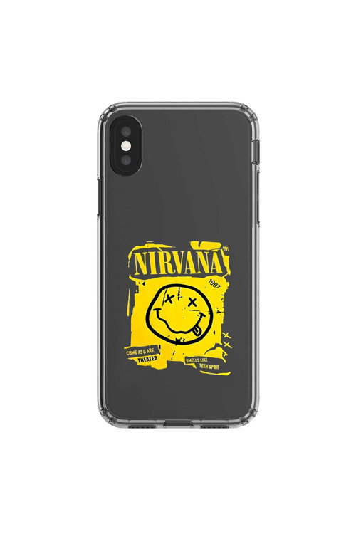 İphone Xs Max Uyumlu Şeffaf Kılıf Nirvana Tasarımlı