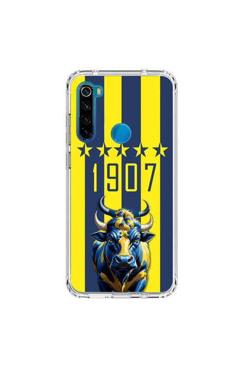 Xiaomi Redmi Note 8 Uyumlu Şeffaf Kılıf 1907 Boğa Tasarımlı