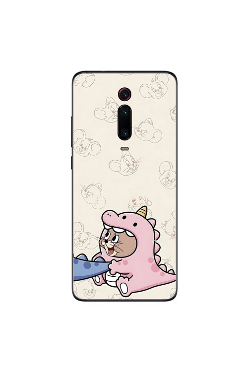 Xiaomi Mi 9T Pro Uyumlu Şeffaf Kılıf Couple Jerry 2 Tasarımlı
