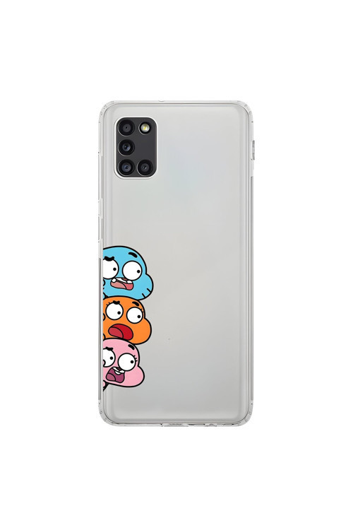 Samsung Galaxy A31 Uyumlu Şeffaf Kılıf Cartoon 6 Tasarımlı