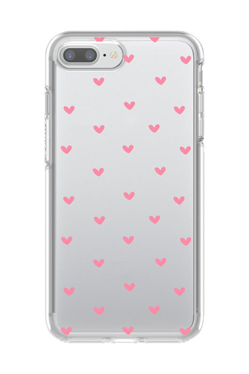 İphone 8 Plus Uyumlu Şeffaf Kılıf Şeffaf Kalp 1 Tasarımlı