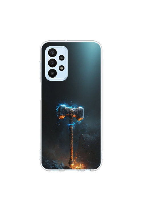 Samsung Galaxy A23 Uyumlu Şeffaf Kılıf Çekiç Tasarımlı