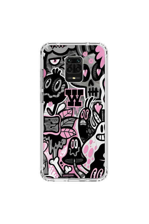 Xiaomi Redmi Note 9 Pro Uyumlu Şeffaf Kılıf Graffiti 10 Tasarımlı