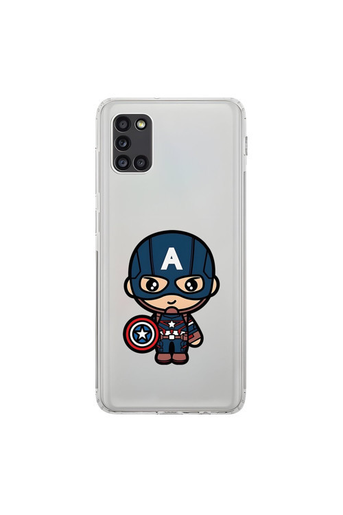 Samsung Galaxy A31 Uyumlu Şeffaf Kılıf Chibi 4 Tasarımlı