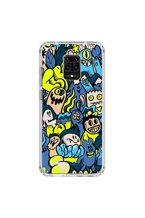 Xiaomi Redmi Note 9 Pro Uyumlu Şeffaf Kılıf Graffiti 11 Tasarımlı