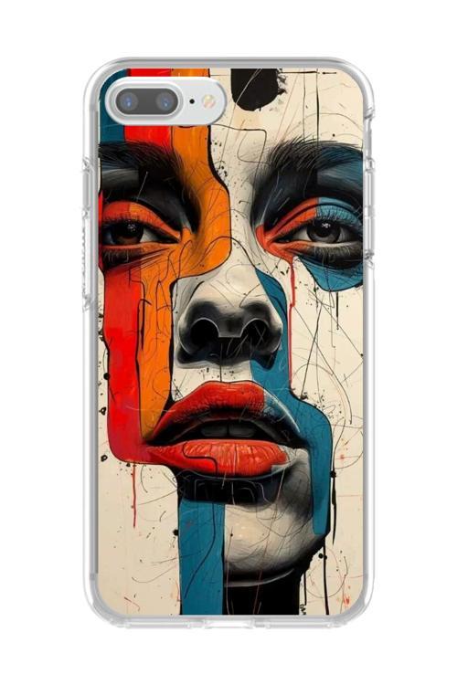 İphone 8 Plus Uyumlu Şeffaf Kılıf Tablo Tasarımlı