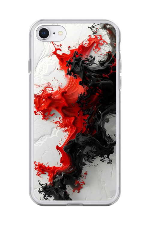 İphone 6 Plus Uyumlu Şeffaf Kılıf Renkli Boya 1 Tasarımlı