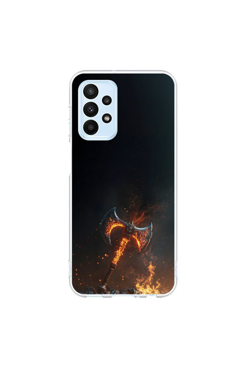 Samsung Galaxy A23 Uyumlu Şeffaf Kılıf Balta Tasarımlı