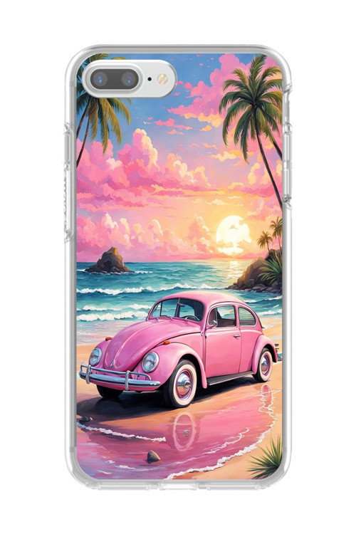 İphone 8 Plus Uyumlu Şeffaf Kılıf Araba Tasarımlı 3