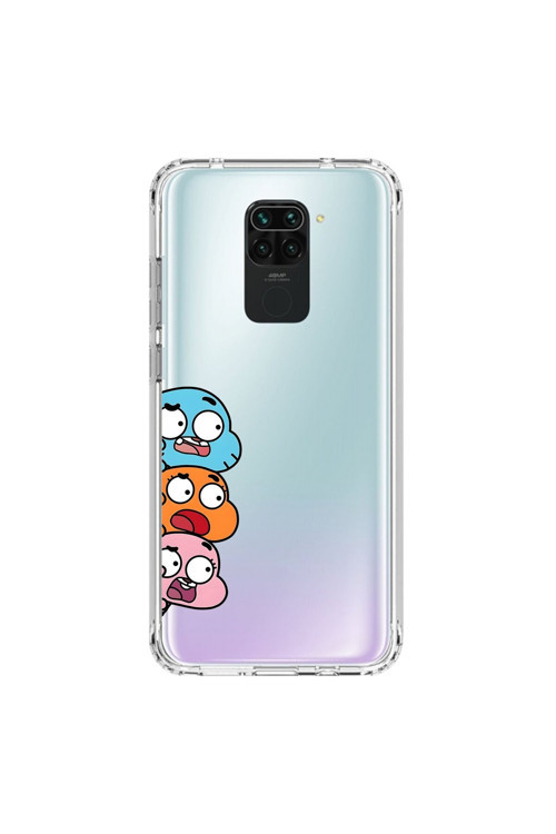 Xiaomi Redmi Note 9 Uyumlu Şeffaf Kılıf Cartoon 6 Tasarımlı