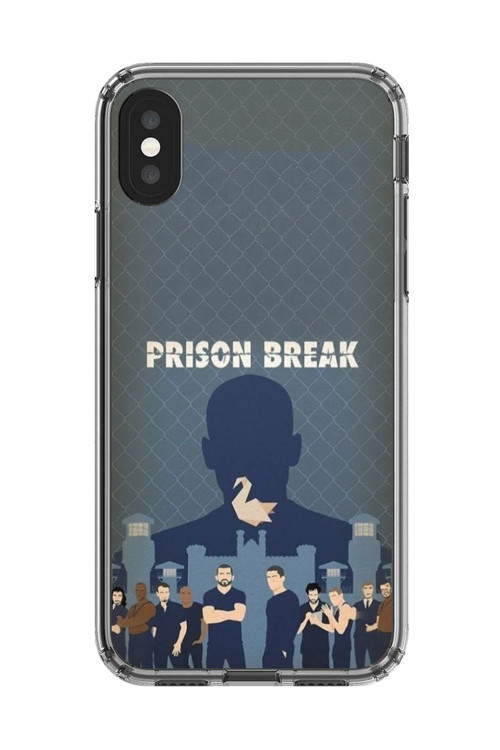 İphone Xs Max Uyumlu Şeffaf Kılıf Prison Break Tasarımlı