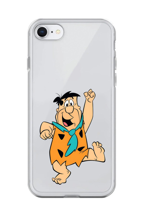 İphone 8 Uyumlu Şeffaf Kılıf Cartoon Çakmaktaş 3 Tasarımlı