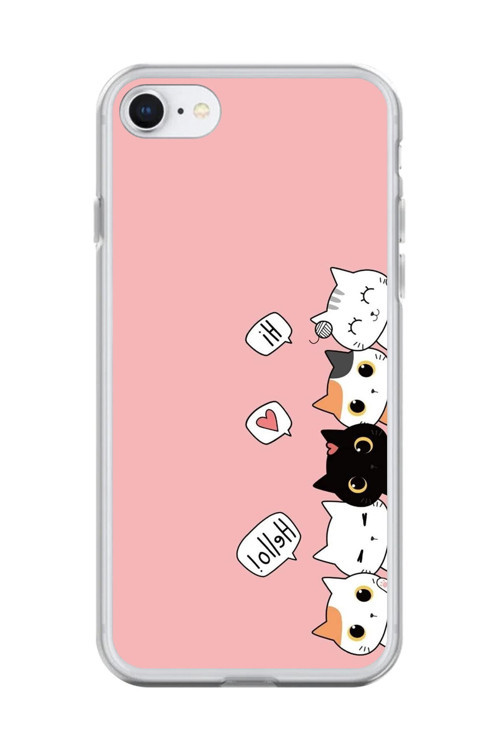 İphone 6S Uyumlu Şeffaf Kılıf Kedişler 2 Tasarımlı