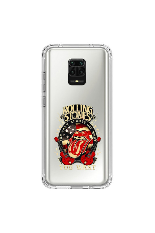 Xiaomi Redmi Note 9 Pro Uyumlu Şeffaf Kılıf Rolling Stones Tasarımlı