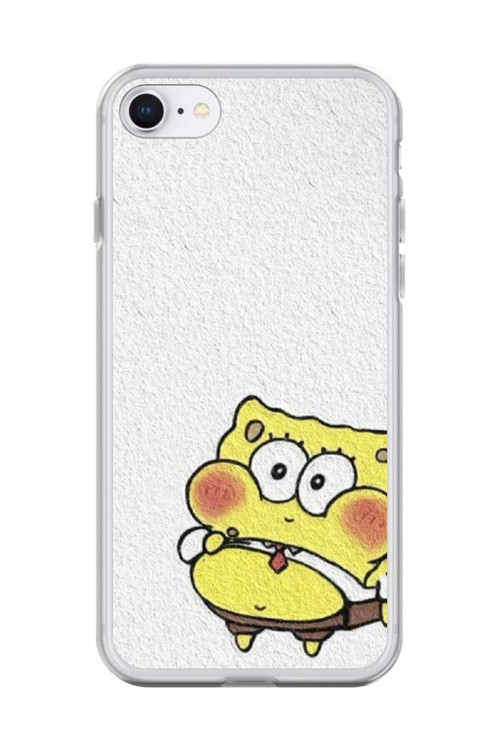 İphone 6 Plus Uyumlu Şeffaf Kılıf Sünger Bob Mini Tasarımlı