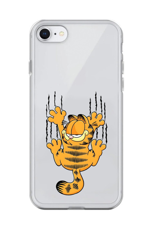 İphone 8 Uyumlu Şeffaf Kılıf Cartoon Garfield 4 Tasarımlı
