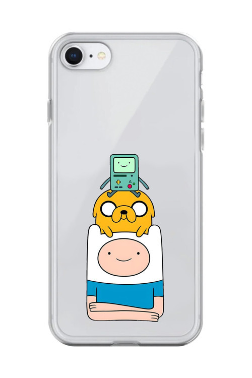 İphone 8 Uyumlu Şeffaf Kılıf Cartoon Adventure Time 1 Tasarımlı