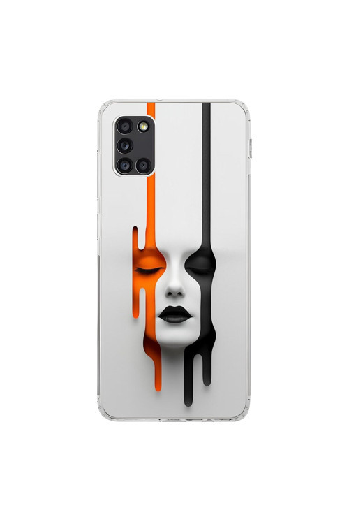 Samsung Galaxy A31 Uyumlu Şeffaf Kılıf Estetik Yüz 1 Tasarımlı