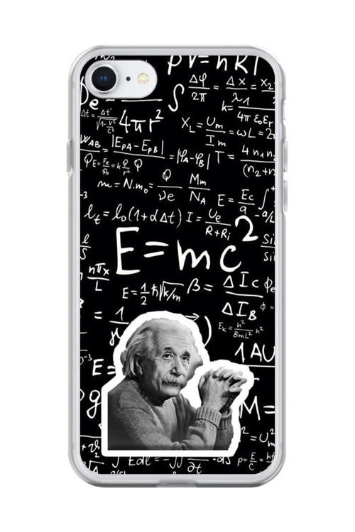 İphone 6 Plus Uyumlu Şeffaf Kılıf Albert Einstein Tasarımlı