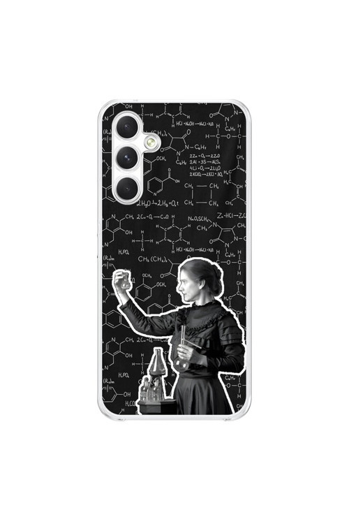 Samsung Galaxy A34 Uyumlu Şeffaf Kılıf Marie Curie Tasarımlı