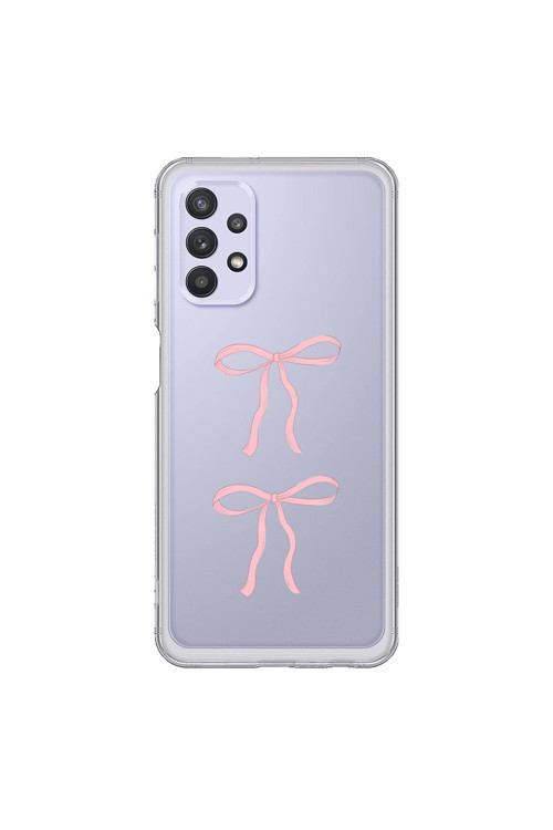 Samsung Galaxy A32 Uyumlu Şeffaf Kılıf Kurdele 1 Tasarımlı