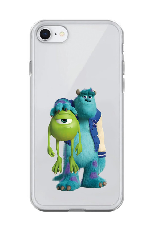İphone 8 Uyumlu Şeffaf Kılıf Cartoon Sevimli Canavarlar 15 Tasarımlı