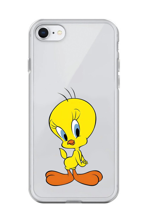 İphone 8 Uyumlu Şeffaf Kılıf Cartoon Tweety 17 Tasarımlı