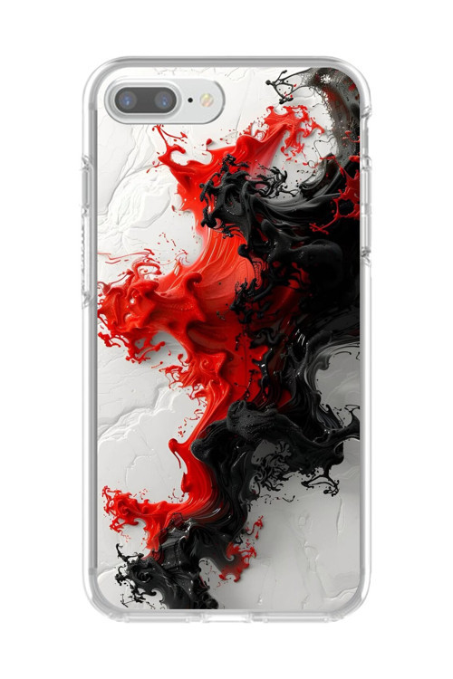 İphone 8 Plus Uyumlu Şeffaf Kılıf Renkli Boya 1 Tasarımlı