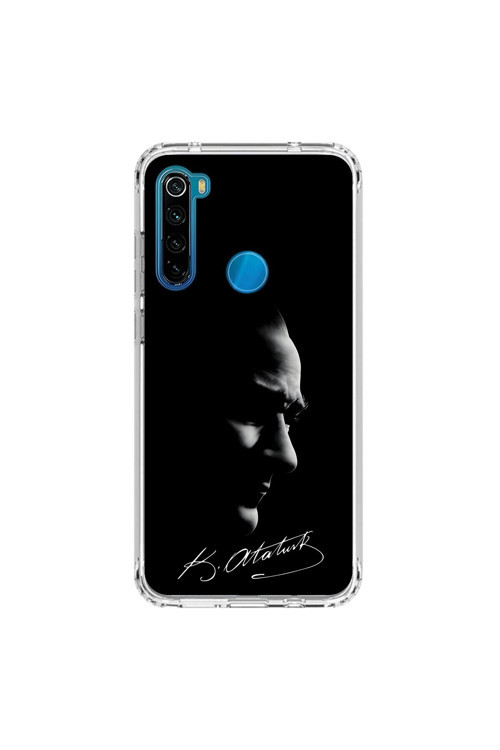 Xiaomi Redmi Note 8 Uyumlu Şeffaf Kılıf Atatürk 1 Tasarımlı