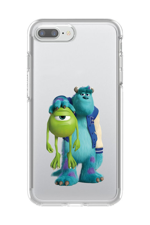 İphone 8 Plus Uyumlu Şeffaf Kılıf Cartoon Sevimli Canavarlar 15 Tasarımlı