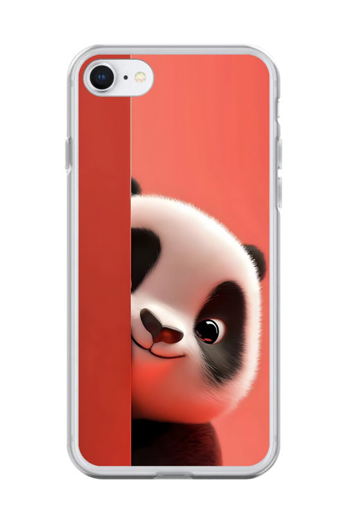 İphone 6S Plus Uyumlu Şeffaf Kılıf 4 Peluş Panda Tasarımlı
