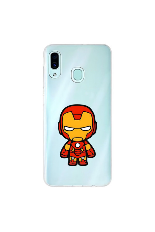 Samsung Galaxy A30 Uyumlu Şeffaf Kılıf Chibi 2 Tasarımlı