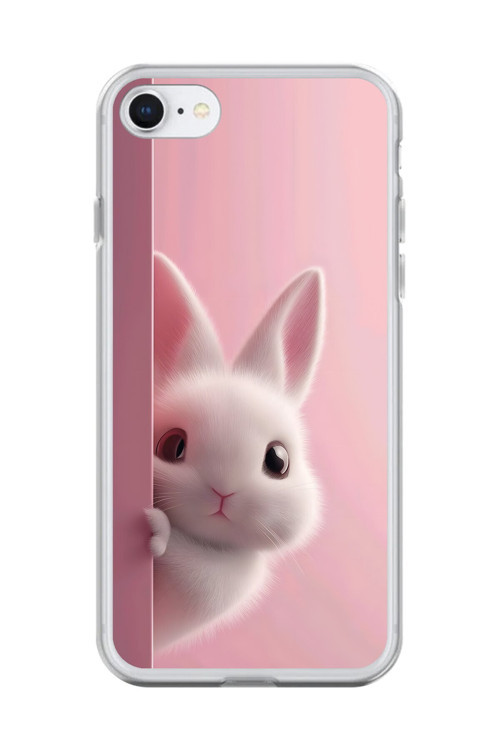 İphone 6S Plus Uyumlu Şeffaf Kılıf 5 Peluş Tavşan Tasarımlı