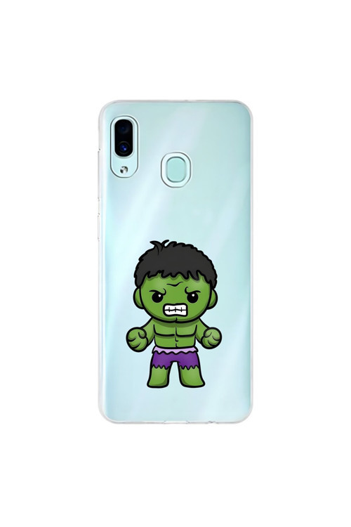Samsung Galaxy A30 Uyumlu Şeffaf Kılıf Chibi 3 Tasarımlı