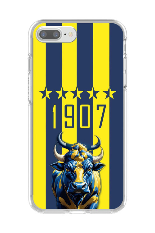 İphone 7 Plus Uyumlu Şeffaf Kılıf Şeffaf 1907 Boğa Tasarımlı