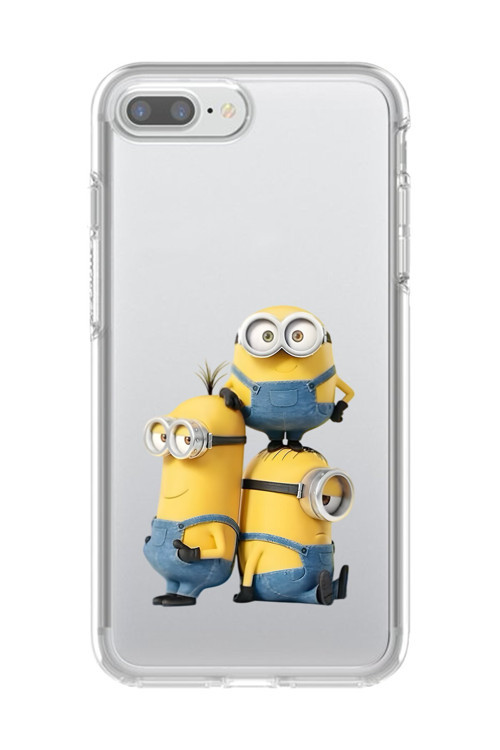 İphone 8 Plus Uyumlu Şeffaf Kılıf Cartoon Minions 10 Tasarımlı