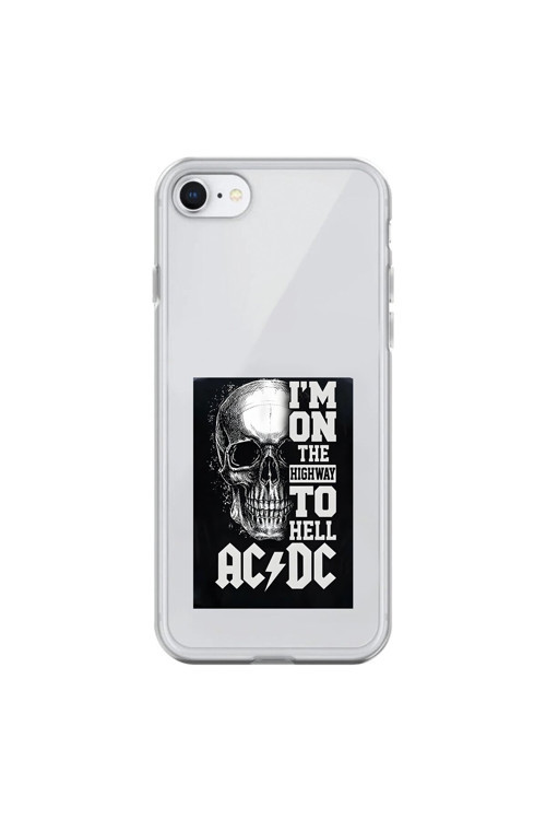 İphone 6 Uyumlu Şeffaf Kılıf Ac/Dc Tasarımlı